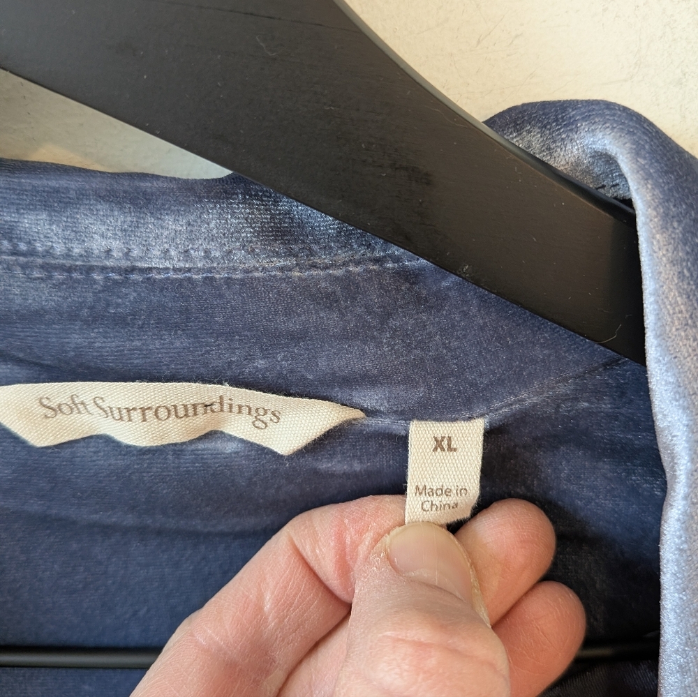 Soft Surroundings Women's Blue Velvet Blazer XL - Picture 4 of 5